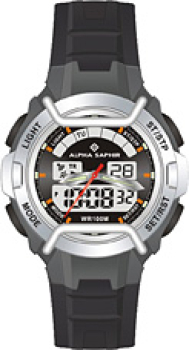 Alpha Saphir 285C Herren Uhr Edelstahl Kunststoff 10Bar